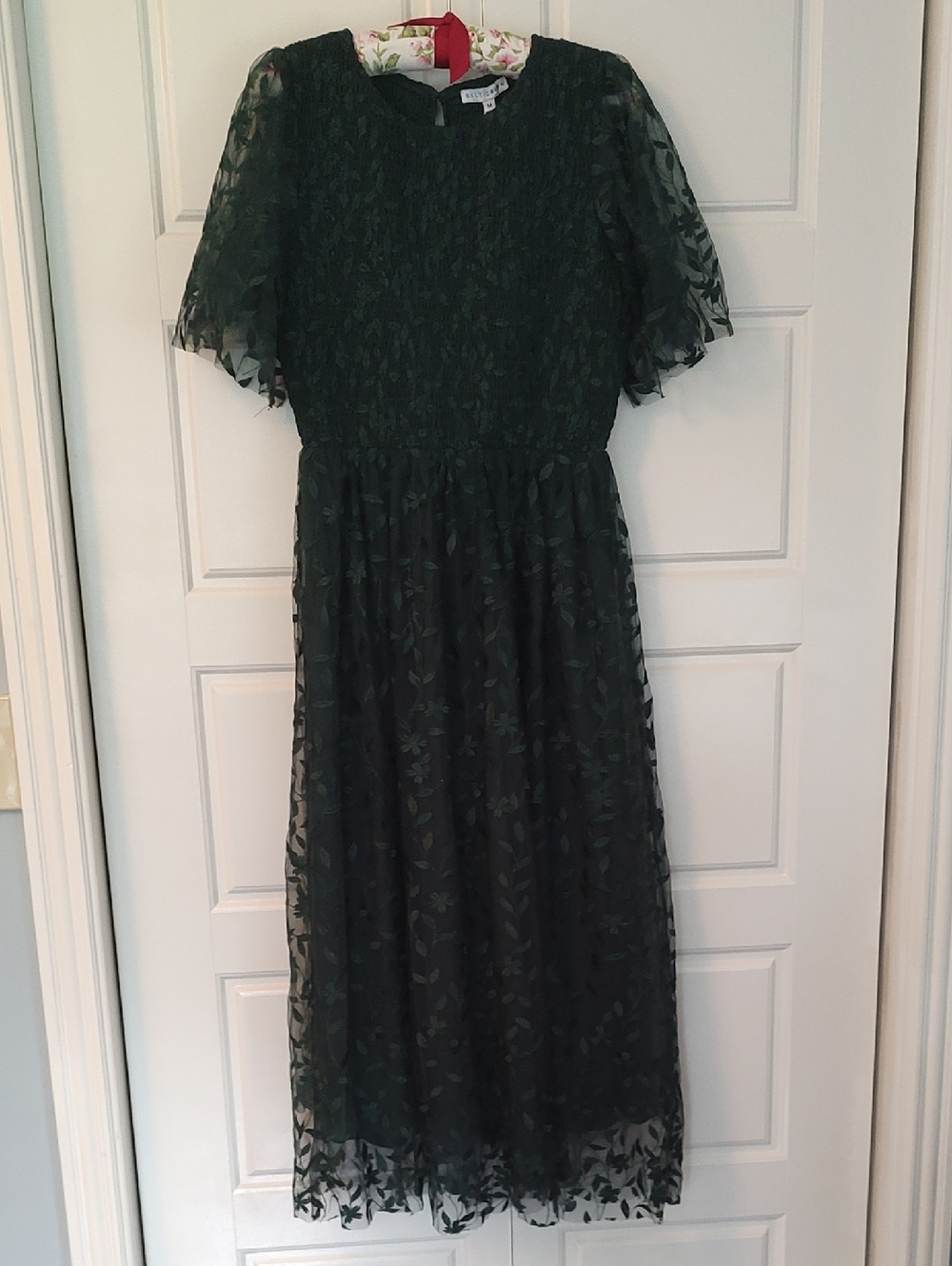 Baltic Born Dark Green Floral Midi Dress